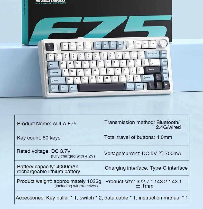 AULA F75 Wireless Mechanical Keyboard